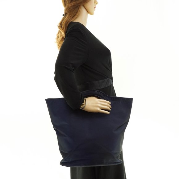 Auth Gucci Hand Bag Navy Blue Nylon #8276G52 - Picture 2 of 15